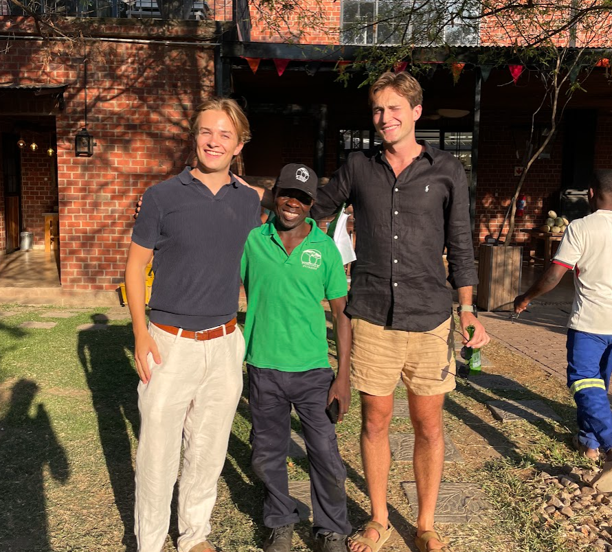 Henning, Mambwe and Olaf outside in Lusaka